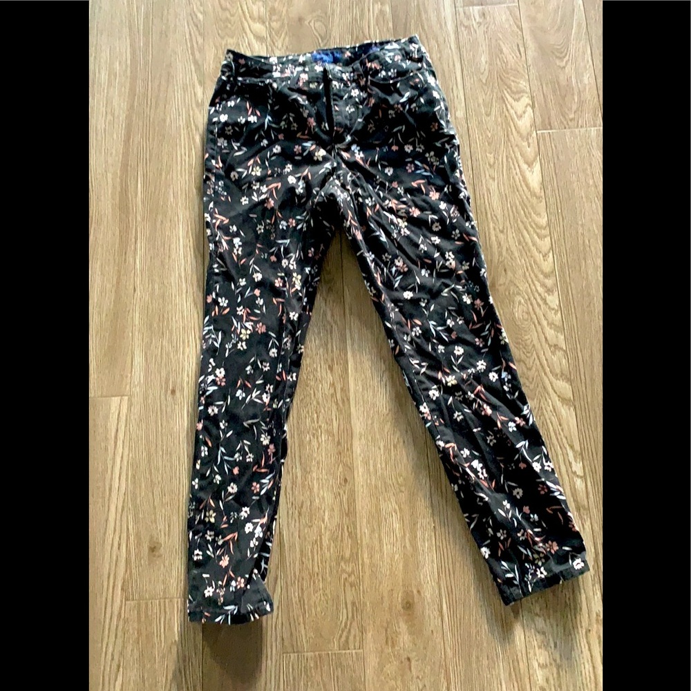Floral pattern jeans
